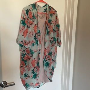 Floral sheer cover up